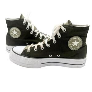 Converse Chuck Taylor Lift Platform High Top Olive Mens 6.5 Womens 8.5
